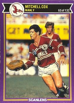 1987 Scanlens Rugby League #65 Mitchell Cox Front
